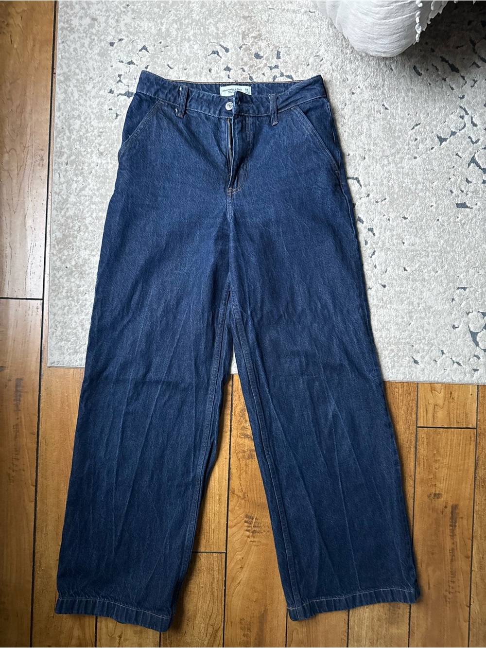 Abercrombie Curve Love Wide-Leg Dark Wash Jeans